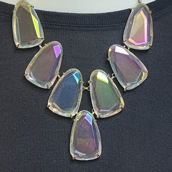 2 for 1 🎉 Kendra Scott Harlow Necklace + Earrings Iridescent Dichroic stones - Picture 6 of 9